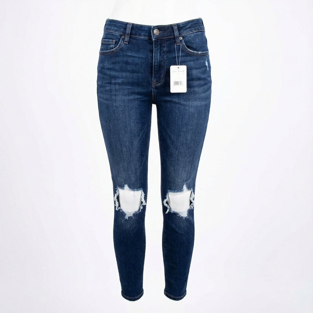 FREE PEOPLE BUSTED KNEE SKINNY JEANS